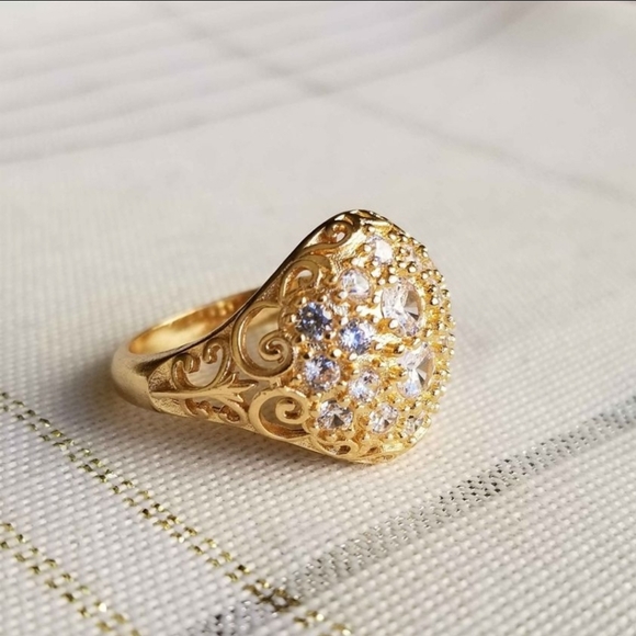 New 18K Gold Plated Diamond Ring for Women